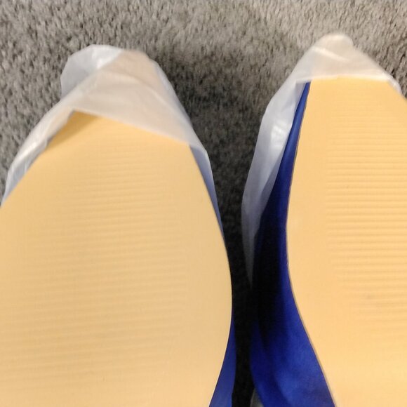 💎 Coutgo Royal Blue Rhinestone Heart Heels Size 9 Ankle Strap Dress Pumps point - Picture 13 of 13